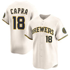 Milwaukee Brewers #18 Vinny Capra Cream Puhics 2025 Limited Stitched Jersey