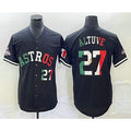 Houston Astros #27 Jose Altuve Number Mexico Black Puhics Cool Base Stitched Jersey
