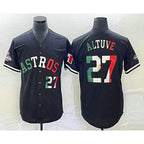 Houston Astros #27 Jose Altuve Number Mexico Black Puhics Cool Base Stitched Jersey