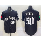 Los Angeles Dodgers #50 Mookie Betts Black Puhics Mexico 2025 LA Gothic Style With Fernando Patch Vapor Premier Limited Stitched Jersey