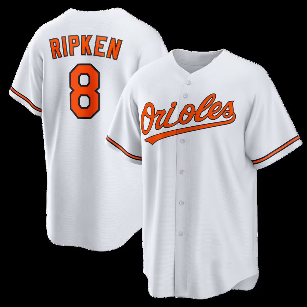 Baltimore Orioles #8 Cal Ripken Jr. White Puhics Home Retired Player Replica Jersey