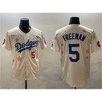 Los Angeles Dodgers #5 Freddie Freeman Cream Puhics 2025 Tokyo Series Limited Stitched Jersey