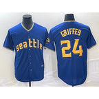 Seattle Mariners #24 Ken Griffey Blue Puhics 2023 City Connect Cool Base Stitched Jersey