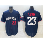 Minnesota Twins #23 Royce Lewis Number 2023 Navy Blue Puhics Cool Base Stitched Jersey 2