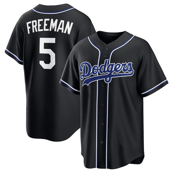 Los Angeles Dodgers #5 Freddie Freeman 2026 Black Puhics Out Stitched Jersey