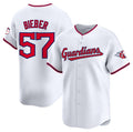 Cleveland Guardians #57 Shane Bieber White Puhics Home Limited Stitched Jersey