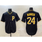 Pittsburgh Pirates #24 Barry Bonds Black Puhics Cool Base Stitched Jersey