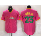 San Diego Padres #23 Fernando Tatis Jr. Pink Puhics Cool Base Stitched Jersey 2