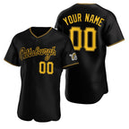 Custom Pittsburgh Pirates Black Puhics Stitched Flex Base Jersey