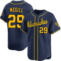 Milwaukee Brewers #29 Trevor Megill Navy Puhics Alternate Limited Stitched Jersey