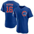 Chicago Cubs #16 Patrick Wisdom Blue Puhics Flex Base Stitched Jersey