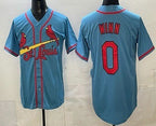 St Louis Cardinals #0 Masyn Winn Blue Puhics Cool Base Jersey