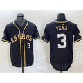 Houston Astros #3 Jeremy Pena Black Gold Puhics Player Number Cool Base Jersey