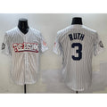 New York Yankees #3 Babe Ruth White Puhics Bronx Graffiti Vapor Limited Stitched Jersey