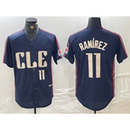 Cleveland Guardians #11 Jose Ramirez Number Navy Puhics 2024 City Connect Limited Stitched Jersey