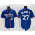 Toronto Blue Jays #27 Vladimir Guerrero Jr Blue Puhics Cool Base Stitched Jerseys