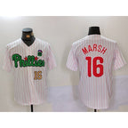 Philadelphia Phillies #16 Brandon Marsh White Green Puhics Cool Base Stitched Jerseys