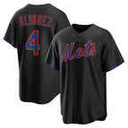 New York Mets #4 Francisco Alvarez Black Puhics Alternate Replica Jersey