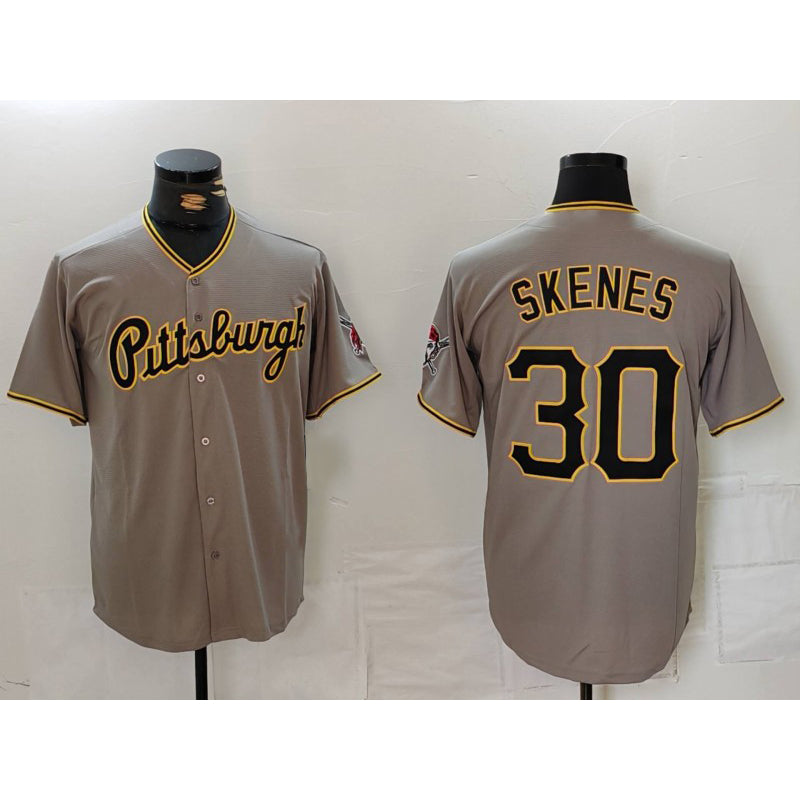 Pittsburgh Pirates #30 Paul Skenes Grey Puhics Stitched Jersey