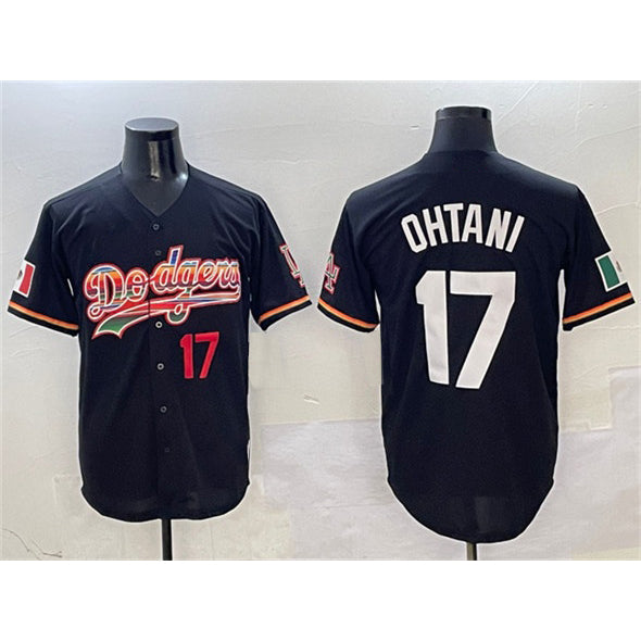 Los Angeles Dodgers #17 Shohei Ohtani Black Puhics Mexico Limited Stitched Jersey