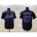 New York Mets #27 Mark Vientos Black Puhics Cool Base Stitched Jersey