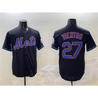 New York Mets #27 Mark Vientos Black Puhics Cool Base Stitched Jersey