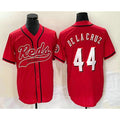Cincinnati Reds #44 Elly De La Cruz Red Puhics With Patch Cool Base Stitched Jersey