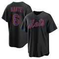 New York Mets #6 Starling Marte Black Puhics Alternate Replica Jersey