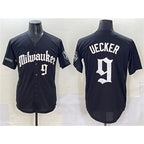Milwaukee Brewers #9 Bob Uecker Black Puhics 'Gothic 414 Shadows Edition' Vapor Premier Limited Stitched Jersey