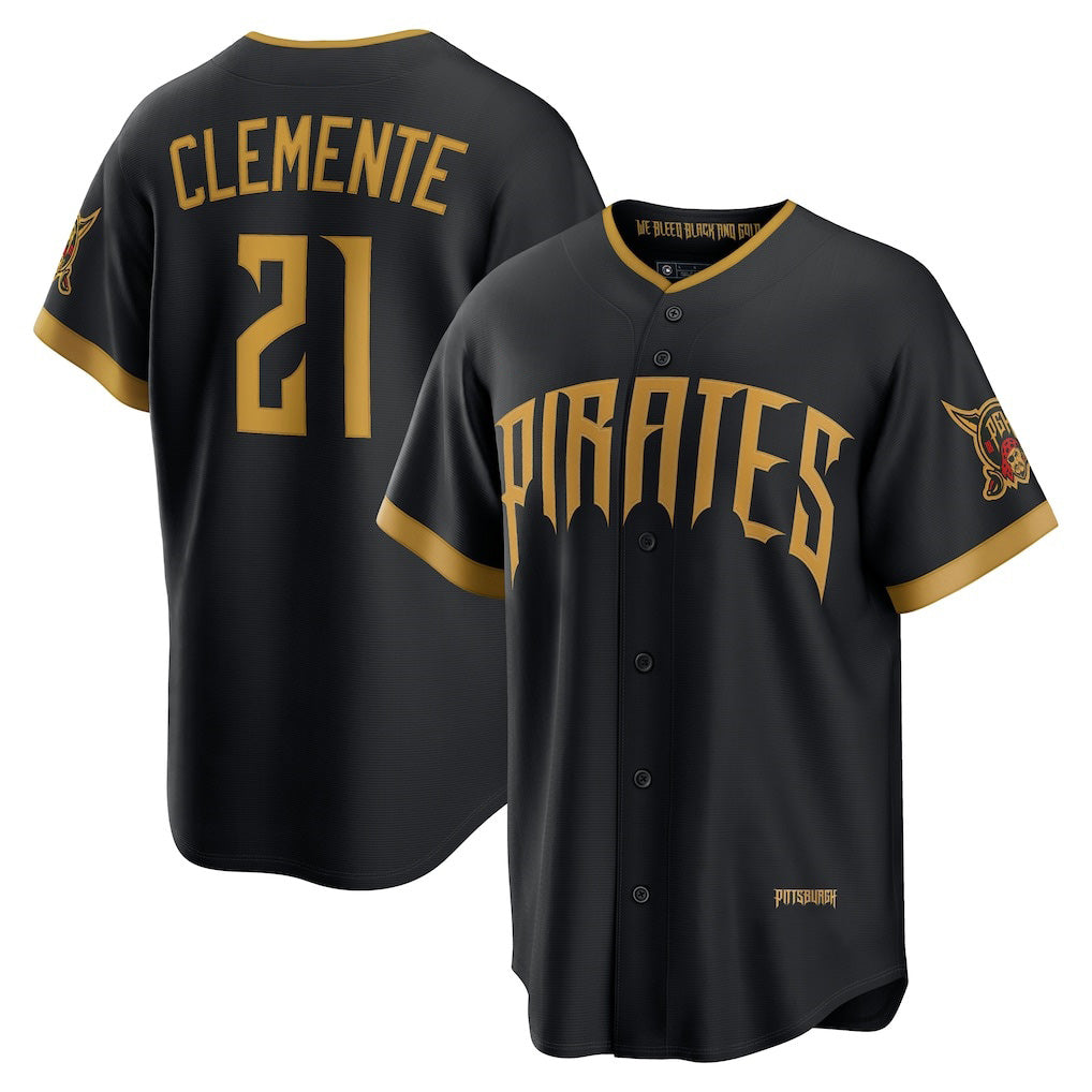 Pittsburgh Pirates #21 Roberto Clemente Black Puhics 2026 City Connect Stadium Jersey