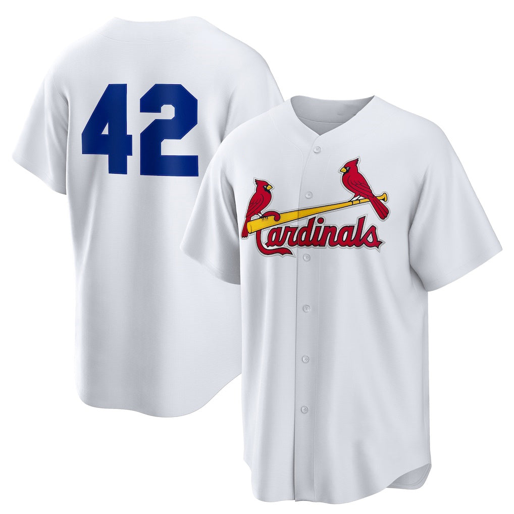 St. Louis Cardinals #42 Jackie Robinson White Puhics Home 2025 Day Replica Jersey