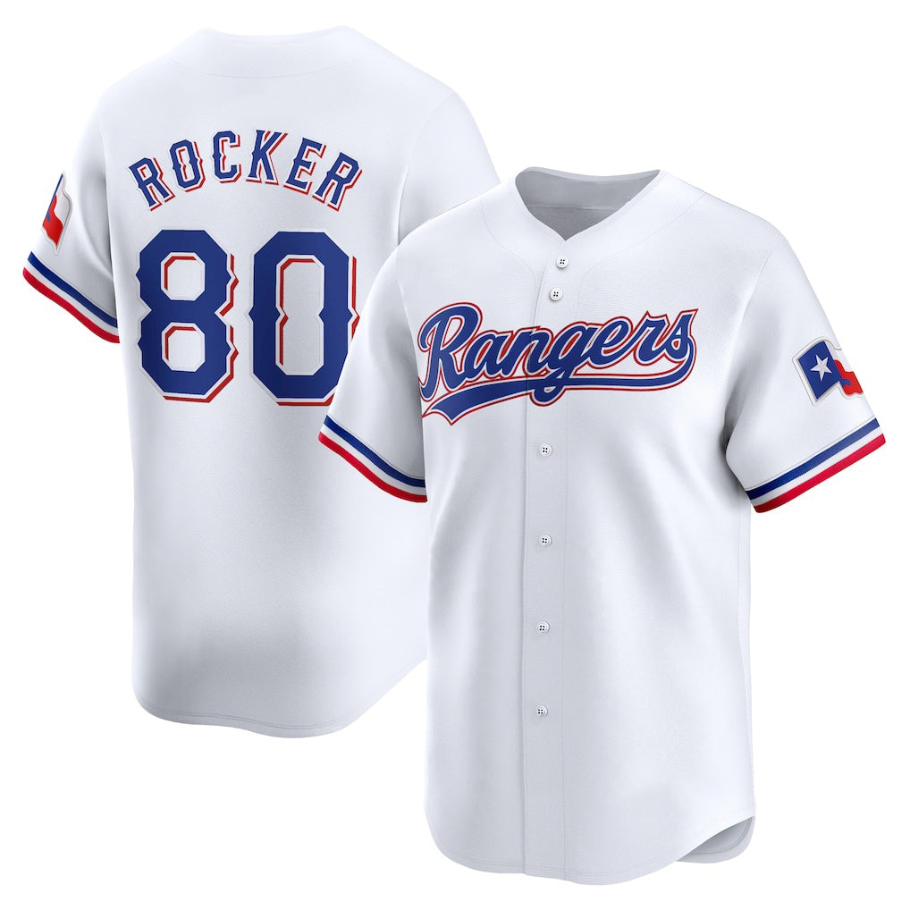 Texas Rangers #80 Kumar Rocker White Puhics Home Limited Player Jersey