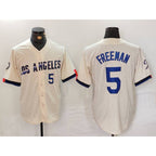 Los Angeles Dodgers #5 Freddie Freeman Number Cream Puhics 2024 City Connect Limited Stitched Jerseys
