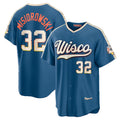 Milwaukee Brewers #32 Jacob Misiorowski Mineral Blue Puhics 2026 City Connect Stadium Jersey