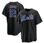 New York Mets #12 Francisco Lindor Black Puhics 2022 Cool Base Stitched Jersey