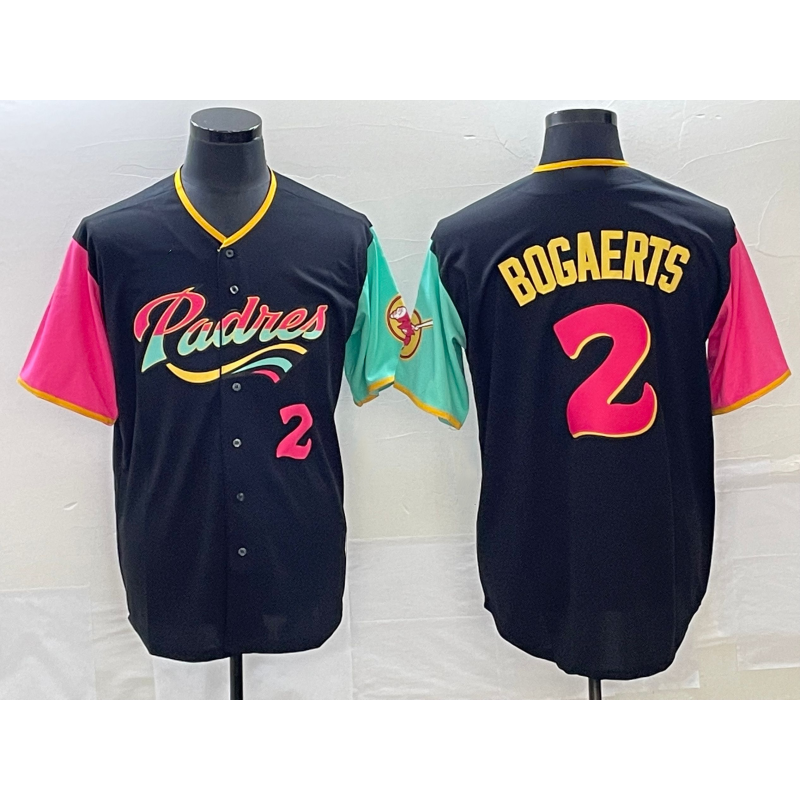 San Diego Padres #2 Xander Bogaerts Number 2022 Black Puhics City Connect Cool Base Stitched Jersey