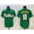 Philadelphia Phillies #10 JT Realmuto Kelly Green Puhics Cool Base Jersey