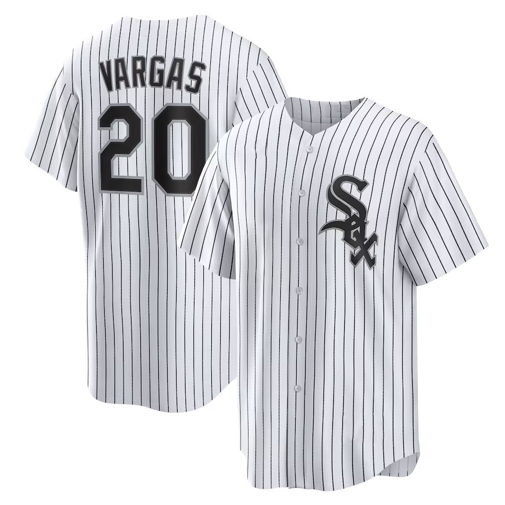 Chicago White Sox #20 Miguel Vargas White Puhics Home Replica Jersey