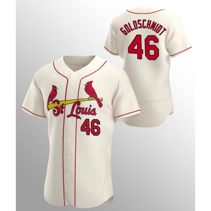 St. Louis Cardinals #46 Paul Goldschmidt Cream Puhics Flex Base Stitched Jersey