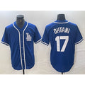 Los Angeles Dodgers #17 Shohei Ohtani Blue Puhics Cool Base Stitched Jersey