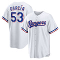 Texas Rangers #53 Adolis Garcia White Puhics Home Replica Jersey