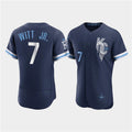 Kansas City Royals #7 Bobby Witt Jr. 2022 Navy Puhics City Connect Flex Base Stitched Jersey