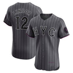 New York Mets #12 Francisco Lindor Gray Puhics City Connect Elite Jersey