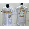 Atlanta Braves #27 Austin Riley Number White Puhics 2022 All Star Stitched Flex Base Jersey
