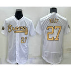 Atlanta Braves #27 Austin Riley Number White Puhics 2022 All Star Stitched Flex Base Jersey