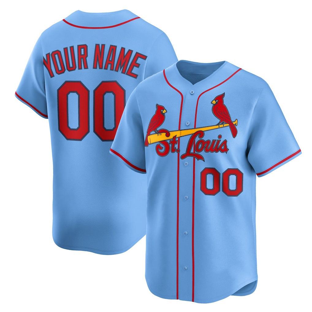 Custom St. Louis Cardinals Light Blue Puhics Alternate Limited Jersey