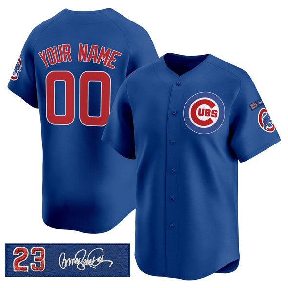 Custom Chicago Cubs Active Player Royal Puhics 'Ryne Sandberg Tribute' Vapor Limited V3 Stitched Jersey