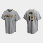 Pittsburgh Pirates #15 Oneil Cruz Gray Puhics Road Cool Base Jersey