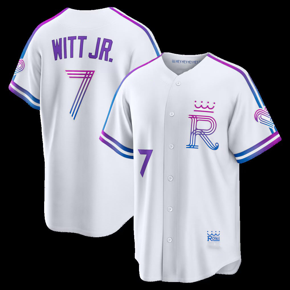 Kansas City Royals #7 Bobby Witt Jr. White Puhics 2026 City Connect Stadium Jersey