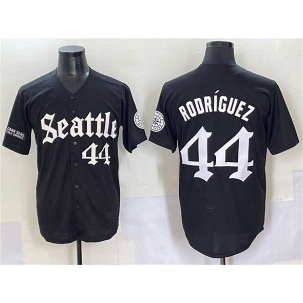 Seattle Mariners #44 Julio Rodr¨ªguez Black Puhics 'Deep Sea Gothic Edition' Vapor Premier Limited Stitched Jersey
